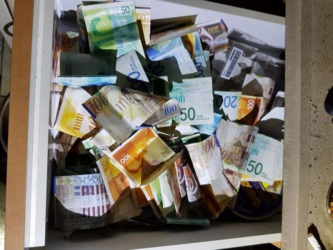 כסף שנמצא בדירה (צילום: דוברות המשטרה)