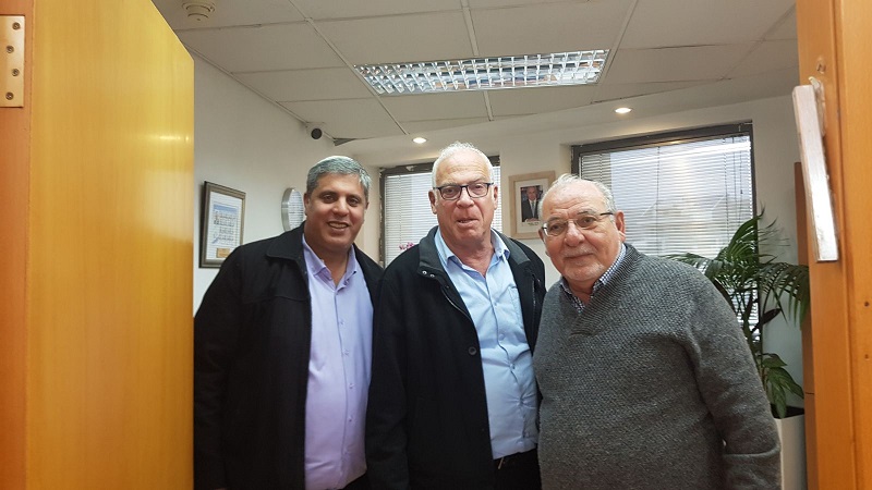 השר אורי אריאל, ראש העיר רחמים מלול וחבר המועצה אמיתי כהן