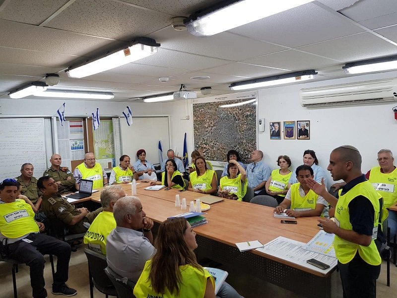 מרכז ההפעלה בעירייה בתרגיל לשעת חירום