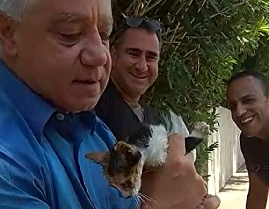 ד"ר אבי צרפתי והחתול שניצל מבור הניקוז