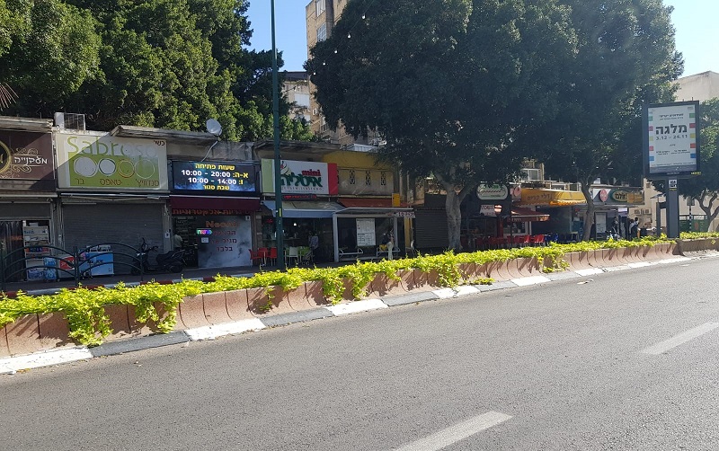 ערוגות פתוחות ברחוב הרצל