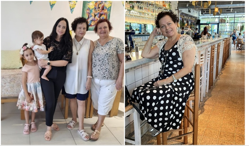 עדי ניר (בתמונה מימין) ובתמונה משמאל שניה מימין עם אחותה, בתה מורן ושניים מנכדיה, צילום פרטי