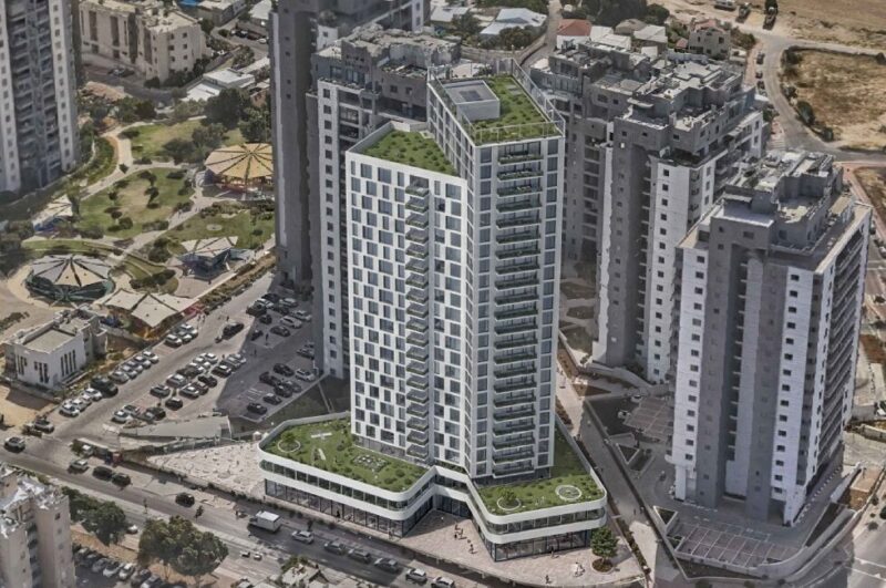 תכנית חברת אביסרור בשכונת אבן גבירול. תכנון והדמיה: משרד אדריכלים VSOC