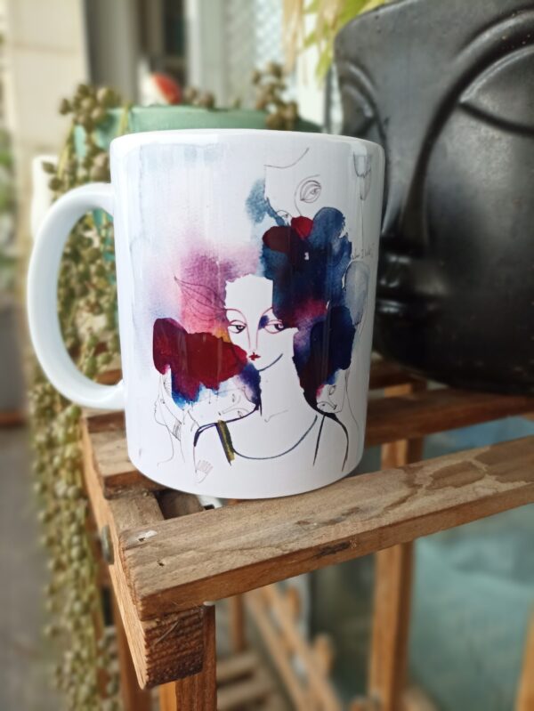 ספל עם הדפס של איור מקורי יאנה גורליק, בתי אמנים פתוחים ברחובות, דוברות העירייה